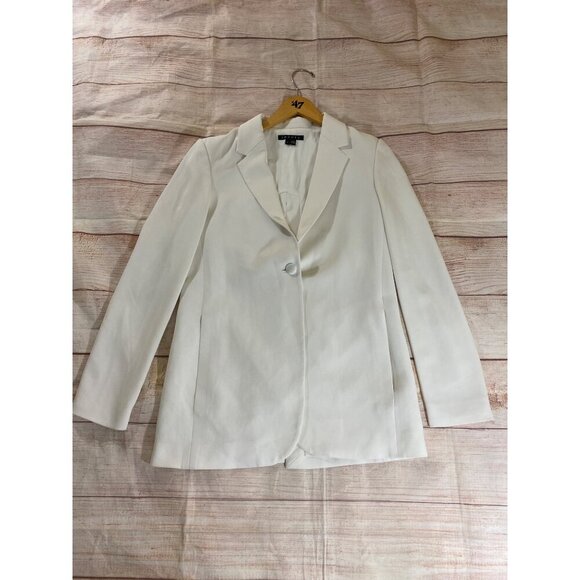 Theory Women's White Back Slit Classic Blazer - 6 - Picture 7 of 16